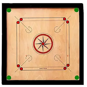 Jaysh Carrom Board All Age People and Professional 26 x 26 INCH Carrom and Free with Set of Coins, Striker and Powder (H)