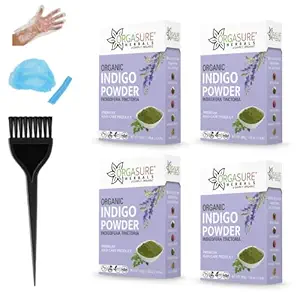 ORGASURE Natural Organic Indigo Powder for Black Hair color | 200g x 4 pack