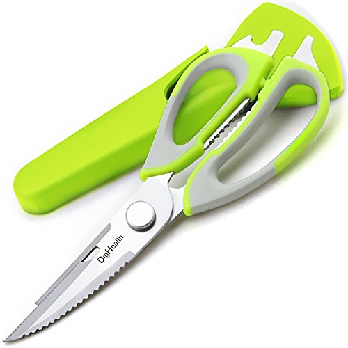 Küchenschere Multifunktionale bei DigHealth, Allzweckschere aus Edelstahl, Geflügelschere mit Softgrip, für Küche Hause, Kann Flasche öffnen, können, Muscheln, Schale Obst und Gemüse