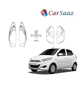 CAR SAAZ Head Light & Tail Light Molding Chrome Combo for i10 Type-2