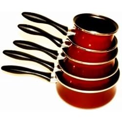VITRINOR - Lot de 5 casseroles émail bordeaux induction - A03-JG05C2
