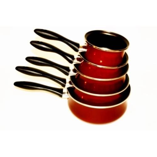 VITRINOR - Lot de 5 casseroles émail bordeaux induction - A03-JG05C2