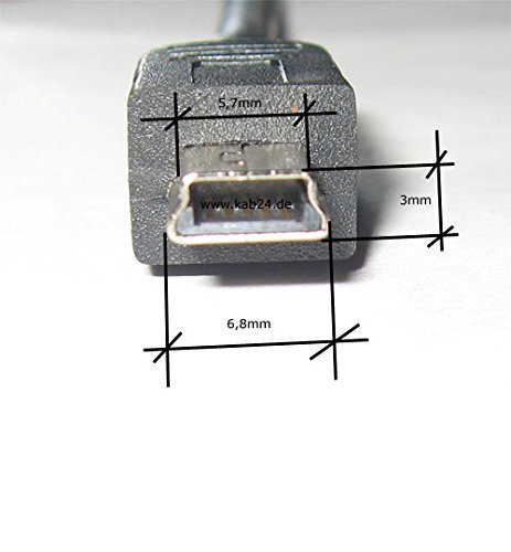 Kab24® Mini USB Verlängerung 5-polig schwarz 1,15m OTG und TMC tauglich - 2