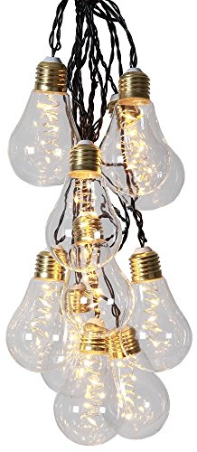 LED Lichterkette Glühbirne aus Glas Retro Design 10 tlg warm weiß indoor - 3
