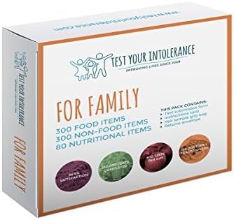 Allergy Test | Food Intolerance Testing Kit | Nuts, Gluten Allergy, Lactose Intolerance, Pollen &amp; many more | Results in 7 Days | Advanced Family Kit, Detects up to 680 Items | 2 Adults + 2 Kids
