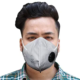 Pivalo P18-N95 5 Layer Face Mask with Nose Pin & Respirator Valve Bacterial Filtration Efficiency(BFE)?95%, SITRA & DRDO Approved Certified by CE, ISO & GMP (2 Pcs)