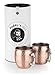 Produktbild Buddy´s Bar - 2 Moscow Mule Becher, 550 ml, hochwertige Edelstahl-Becher, Kupferbeschichtung, lebensmittelecht, Hammerschlag-Effekt, Cocktail-Tasse inkl. Geschenkbox, Kupfer gehämmert, antik, 2er Set