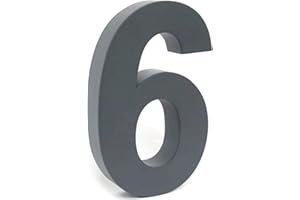 CAVATINY Número de casa 3D en antracita RAL7016 de acero inoxidable Arial – recubrimiento en polvo en estructura fina gris antracita mate – inoxidable resistente a la intemperie – Altura 20 cm de