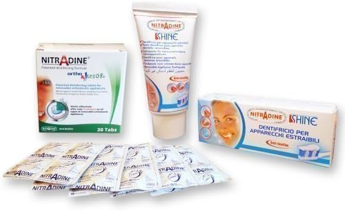 Nitradine Ortho Tablets &amp; Shine Toothpaste ~ Dental Appliance Toothpaste for Cleaning