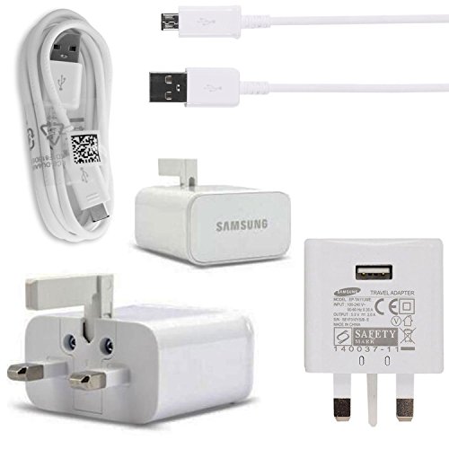 Price comparison product image GLITZY GIZMOS® 100% NEW GENUINE ORIGINAL AUTHENTIC SAMSUNG® CHARGER 2.0 AMP WALL UK CHARGER AND LEAD (ECB-DU4EWE+EP-TA11UWE) for Samsung Galaxy Tab 3 7.0 inch / Samsung Galaxy Tab 3 8.0 inch / Samsung Galaxy Tab 3 10.1 inch / Samsung Galaxy Tab 4 7.0 inch / Samsung Galaxy Tab 4 8.0 inch / Samsung Galaxy Tab 4 10.1 inch / Samsung Galaxy Note 10.1 Inch (2014) / Samsung Galaxy Tab S 8.4 inch / Samsung Galaxy Tab S 10.5 inch / Samsung Galaxy Tab Pro 8.4 inch (No Retail Packaging - Bulk Packaged)