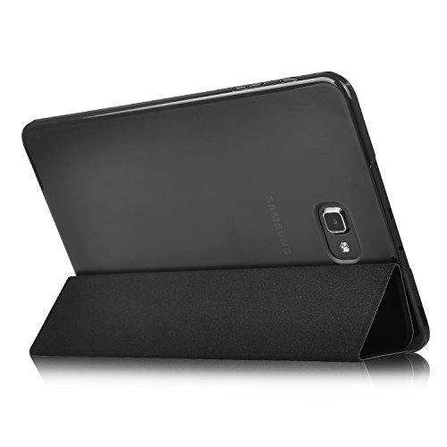 Samsung Galaxy Tab A 10.1 Hülle, IVSO Ultra Schlank Ständer Slim Leder zubehör Schutzhülle mit Automatischem Schlaf Funktion für Samsung Galaxy Tab A 10.1 Zoll Wi-Fi/ LTE (2016) SM-T580N/SM-T585N Tablet-PC perfekt geeignet, Slim Schwarz - 7