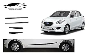 AUTOMOTO Side Door Beading Door Cladding Protector Full Black Color Compatible for Datsun Go Set of 4