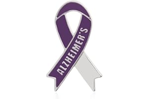 ABONITON Alzheimer's Purple Ribbon Brooch Enamel Pin Support Groups and Fundraisers Love Alzheimer Badge Sweater Backpack Lady Brooches Jewelry