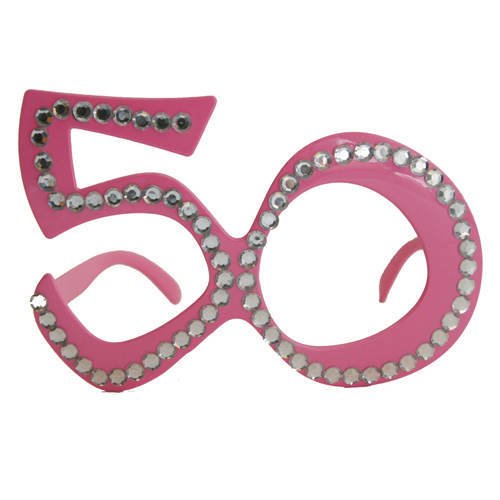 Brille Partyzubehör Geburtstagskarte 50. Geburtstag – Rosa