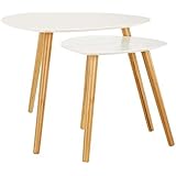 LOMOS&reg; No.2 Beistelltisch (2er-Set) in wei&szlig; aus Holz im modernen Retro-Look