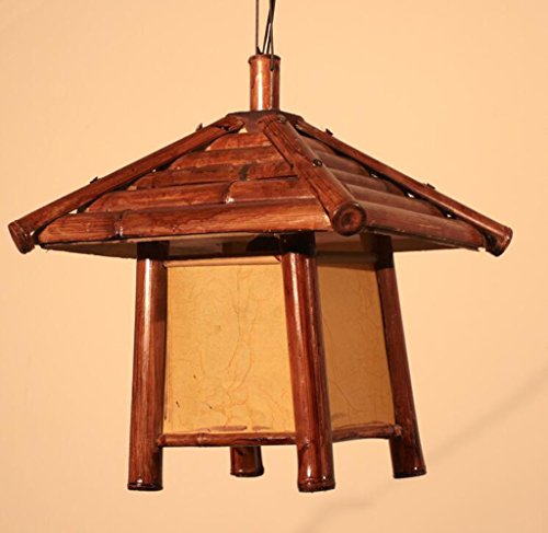 Preisvergleich Produktbild JAZS® Retro Kronleuchter, Hausbeleuchtung Rattanlampe Bambuslicht Handgemachte Restaurantbeleuchtung Hotel-Gehwegleuchten Deckenlampe Doppellampe 300x340mm Luxus Kreativität Einfachheit ( Farbe : #3 )
