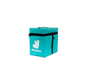 GENERIC Deliveroo Small Thermal Delivery Bag, Waterproof, 34x34x25cm, Teal, Compact Size