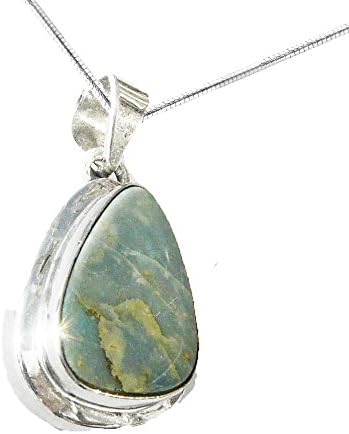 925 Sterling Silver Light Blue Opal Doublet Tear Drop Pendant and Snake Chain - October Birthstone