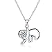 Produktbild XJYA Delicate Mini Elephant Halskette - Damen Sterling Silber Mode Zirkon Anhänger Halskette