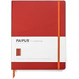Premium Notebook by PAIPUR - Thick Luxe Paper - Large 25cm x 19cm - Wide Dotted Grid and Ruled Hybrid Format Journal - Best Gift - for All Pens with No Bleed - Classic Style Softcover in 4 Colours