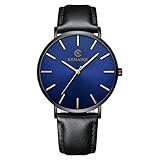 Herren Edelstahl Uhren Kimdera Herrenuhren Casual Business Edelstahl Band Analog Quartz Uhr Männer Mode Luxus Elegant Design Herren Armbanduhr (blau)