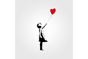 GESAR ART IN PROGRESS Gesar Adhesivo Bansky – niña con globo – chica con globo – Adhesivo de pared – Vinilo – Ideal para decorar paredes – Adhesivo de diseño de interior – Color como en la imagen (25 x 54 cm)