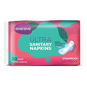 Evereve Ultra Sanitary Napkin/Pad, 280mm, X-Large, Pack of 30