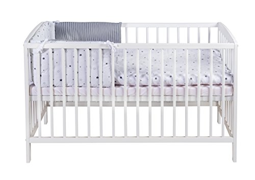 Schardt, Lettino con sbarre, per bebè, incl. materasso e lenzuola, 60 x 120 cm, Bianco (Blanc)