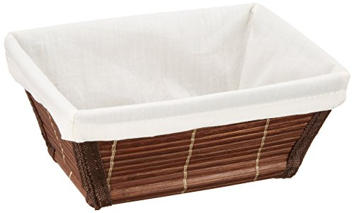 WENKO 21636100 Aufbewahrungskorb Bamboo M Braun - Badkorb, Bambus, 19.5 x 9 x 15 cm
