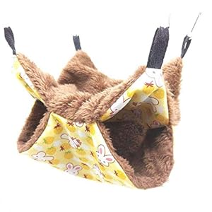 StarsBaby Doble Hamster Mascota Hamaca Pequeños Animales Cama Colgante Saco de Dormir Caliente Ardilla Cama Colgante para cobayas Hurones Conejos Ratas Ratones (L, Verde)