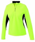 Ajuste de humedad James & Nicholson Ladies\' Running Shirt - Camiseta Manga Larga de Running para Mujer, Color Amarillo Fluorescente/Negro, Talla M
