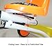 Kyootsi Pedal Trike Tricycle for Baby with Push Bar and Basket - Foldable for Easy Transport - Kid's Child's First Trike or Use the Handle to Help Them Along - RED OR ORANGE (Orange)
