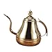 Produktbild non-brand MagiDeal 1.2L / 1.8L Vintage Edelstahl Schwanenhals Teekanne Kaffeekanne, Silber/Gold - 1.2L Gloden