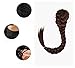 FESHFEN Long Cute Fishtail Braided Ponytail Clip in/on Braided Rope Hair Chignon Drawstring Braid Fishtail Plait Ponytail Hair Extensions Hairpiece 50cm 19 Inch 130g 1B# Natural Black