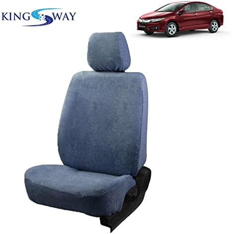 Kingsway Pure Cotton Towel Fabric Seat Covers for Honda City I-VTEC (2017 Model) (Light Blue Color, Single Piece for Rear Seat)