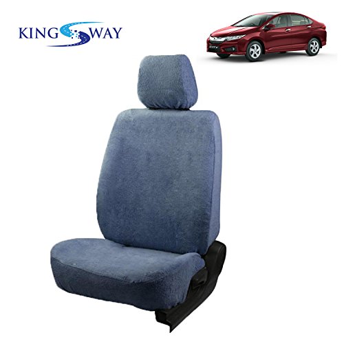 Kingsway Pure Cotton Towel Fabric Seat Covers for Honda City I-VTEC (2017 Model) (Light Blue Color, Single Piece for Rear Seat)