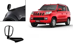 Auto Pearl Front Fender Wide Angle Mirror Bonnet Mirror for TUV 300 (Small, Black)