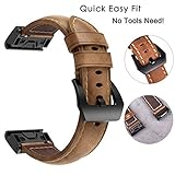 xue binghualoll Quick Fit Ersatz Lederarmband für Garmin Fenix 5X / 5X Plus