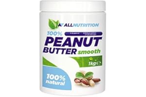 ‎ALLNUTRITION ALLNUTRITION 100% Peanut Butter Smooth Erdnussbutter Peanut Butter Aufstrich Proteine Frühstück 1000g