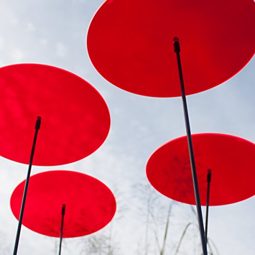 SUNPLAY „Sonnenfänger-Scheiben“ in ROT, 10 Stück je 10 cm Durchmesser im Set + 35 cm Schwingstäbe - 3