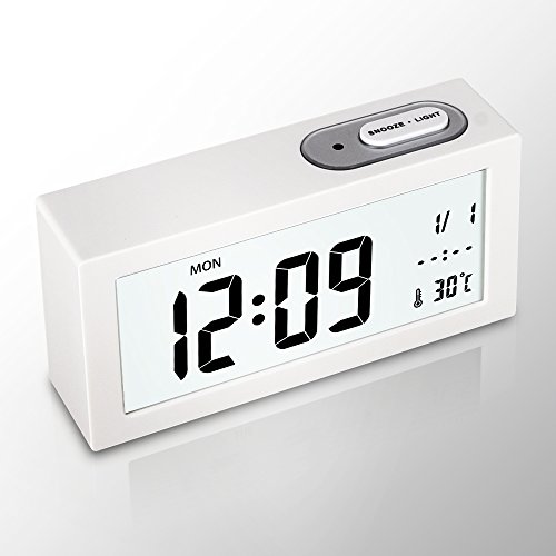 Goldfox® Premium Klavierlack LCD Digital Wecker Uhr mit Datum Temperatur Kalender Snooze Nachtlicht Anzeige - 7