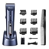 【Clippers】 Titanklinge in Kombination mit der beweglichen Keramikklinge für effizientes und langzeitiges Schneiden. Die Titanklinge des Haarschneiders wird gar nicht rostig. Es bleibt immer scharf und sorgt für hohe Haltbarkeit.