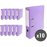 Exacompta Prem'Touch PVC Lever Arch File, 70mm spine, 2 Ring Pack of 10 (Lilac)