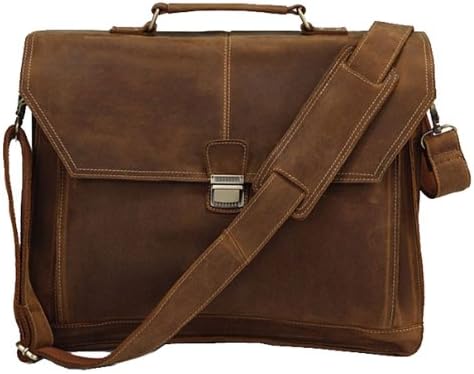 SAIERLONG Men's Messenger Bags Shoulder Handbags Brown Cow Leather