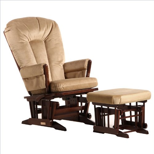 Post Multiposition Glider And Nursing Ottoman Set In Brown