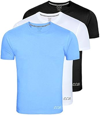 AWG Men's Dryfit Polyester Round Neck Half Sleeve T-shirts - Pack of 3