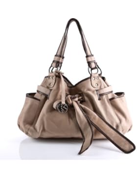 BACCINI Schultertasche BOW - Umhängetasche - Damentasche mit eleganter Schleife - echt Leder camel-beige