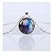 Produktbild BULINGBL Necklace Halskette Galaxy Planet Star Glas Cabochon Anhänger Halskette Crescent Moon Schmuck Silber Überzogene Kette Halskette Frauen Freund
