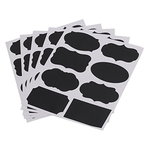 Pinzhi 40x Schwarze Wiederverwendbar Kitchen Labels Küchen Tafelaufkleber