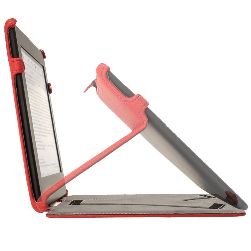 igadgitz PU Leder Etui Hülle mit Sleep/Wake Funktion/Integrierte Handschlaufe für Amazon Kindle Paperwhite 2015/2014/2013/2012 rot - 5